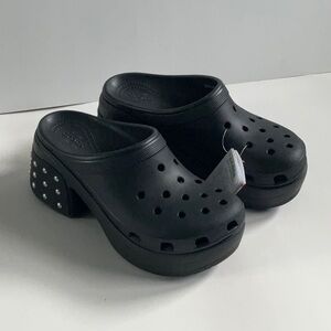 Crocs Unisex Siren Studded Heel Comfort Clog Black Women’s Size 12 Men’s Size 10